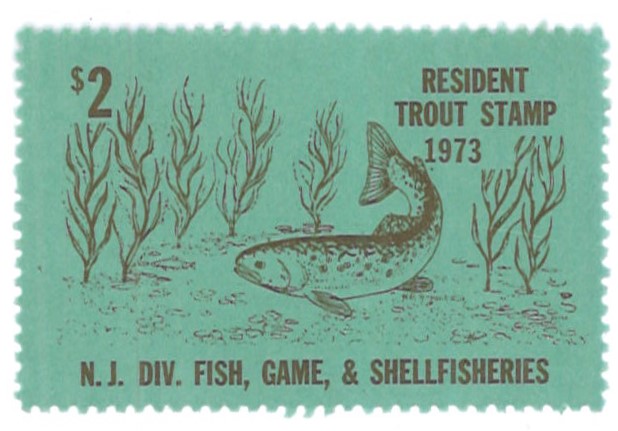 (image for) 1973 New Jersey Resident Trout Stamp MNH CV